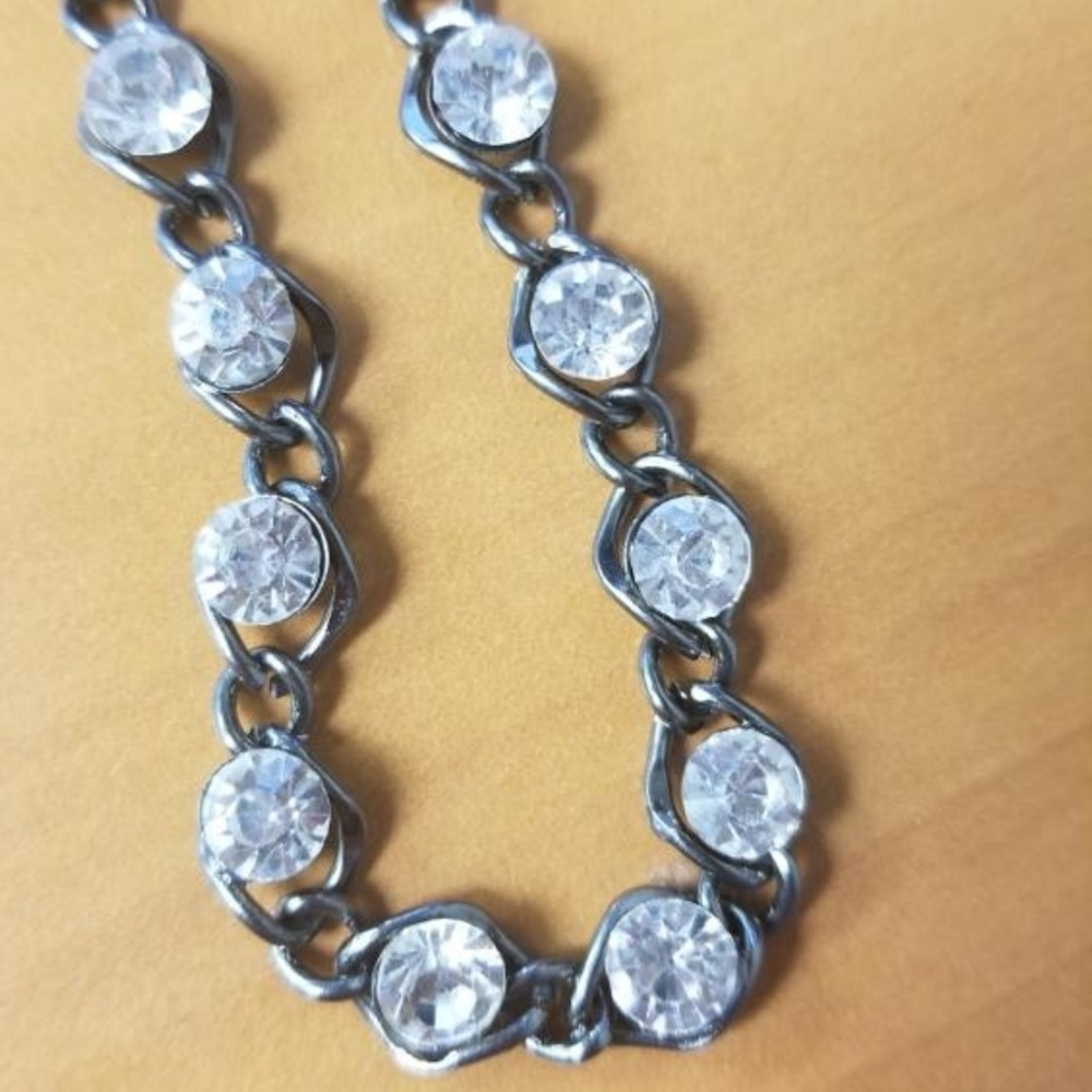 🆕Gunmetal & Rhinestone 3pc Necklace‎ Set - Picture 4 of 4